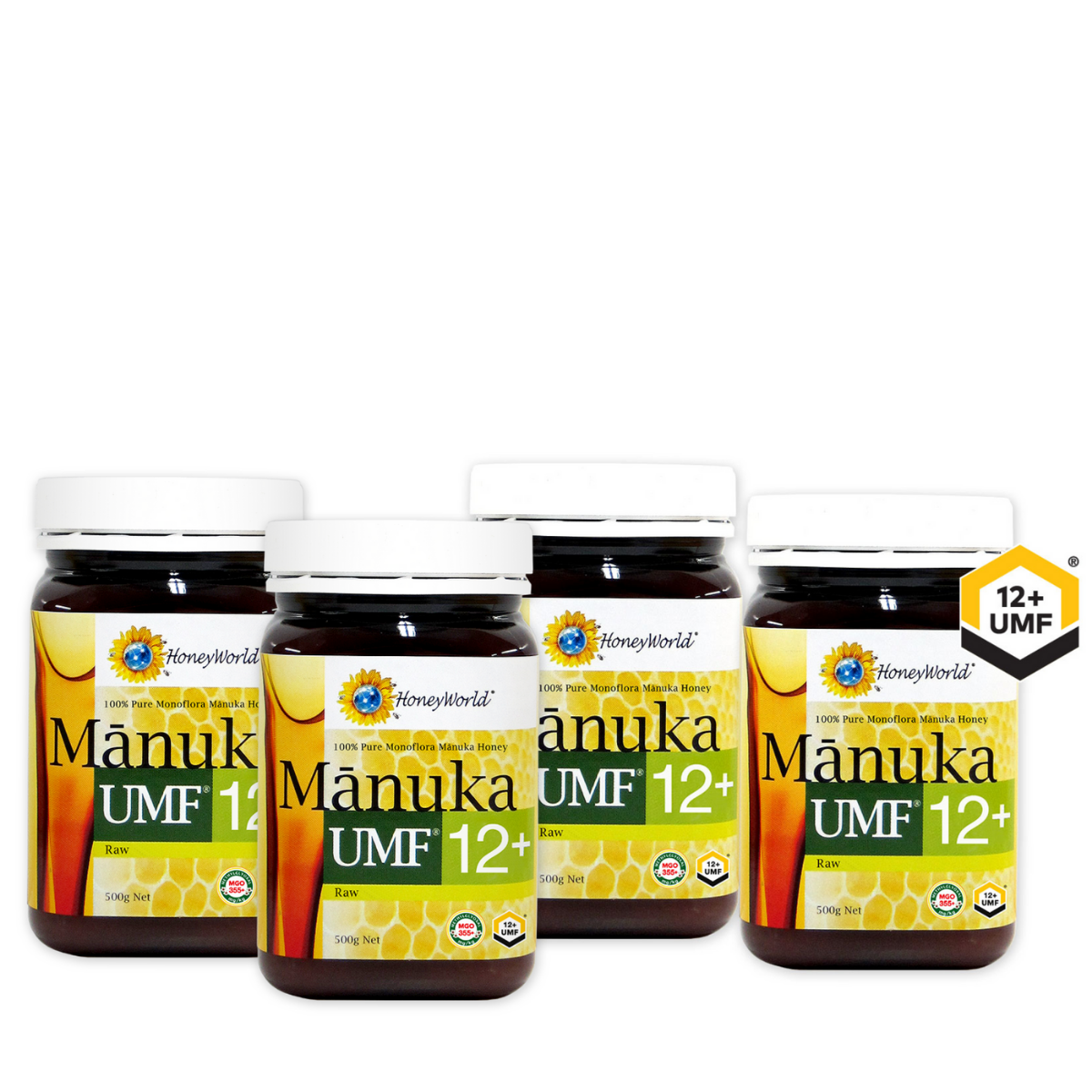 HoneyWorld®Raw Manuka UMF™ 12+ 500g (4 Bottles)