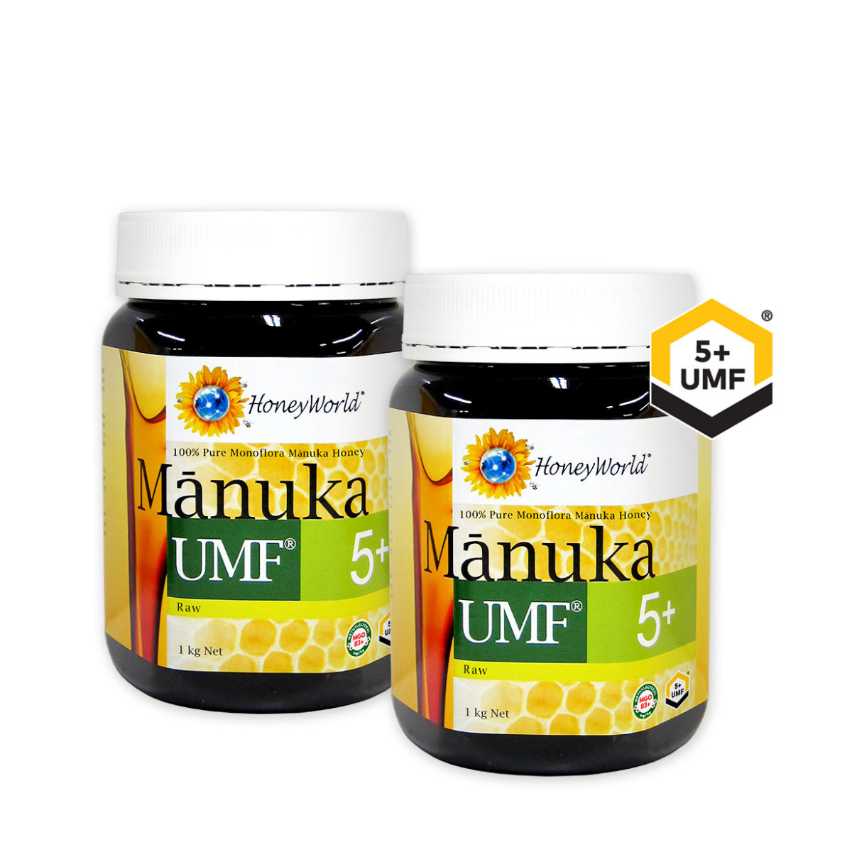 HoneyWorld® Raw Manuka UMF™ 5+ 1kg (2 Bottles)