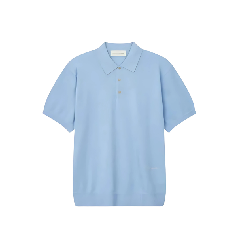 Man On The Boon Texture Relax Fit Polo Sky