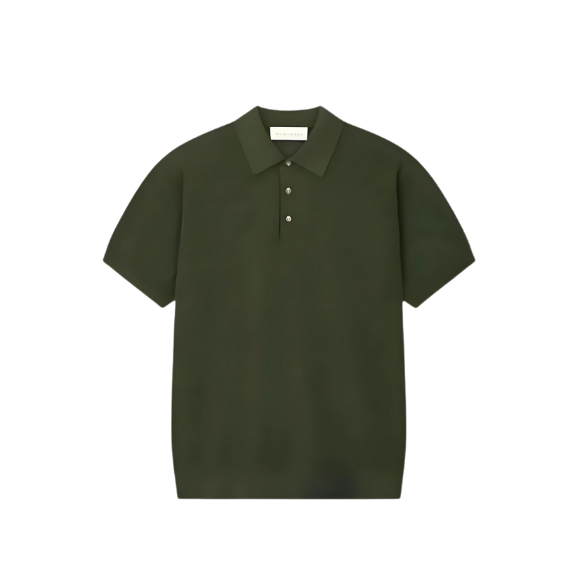 Man On The Boon Texture Relax Fit Polo Olive