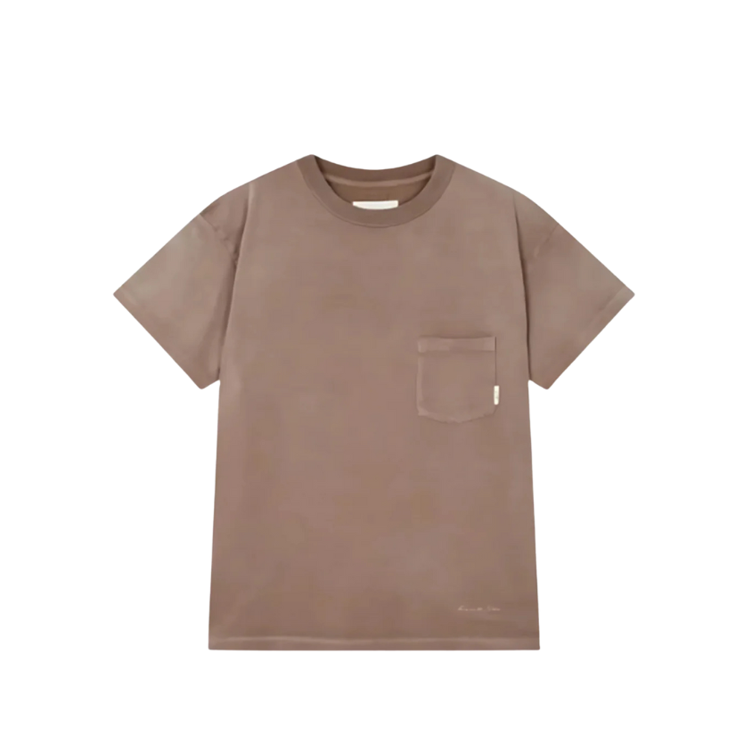 Man On The Boon Made In Usa Washed Pocket T Shirt Brown