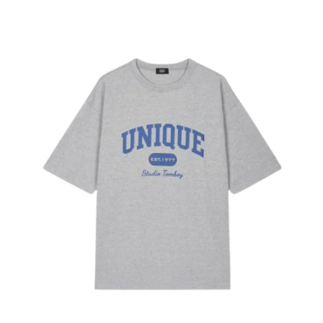 Studio Tomboy Unique Printed T-Shirt Mellange Grey