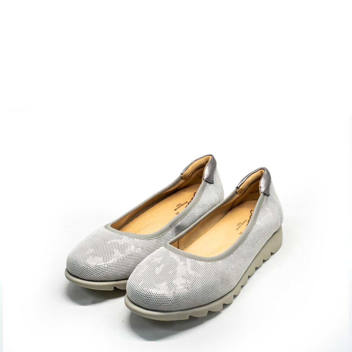 Barani 8938-220 Leather Pumps/Ballet Flats Gunmetal (Textured Leather)