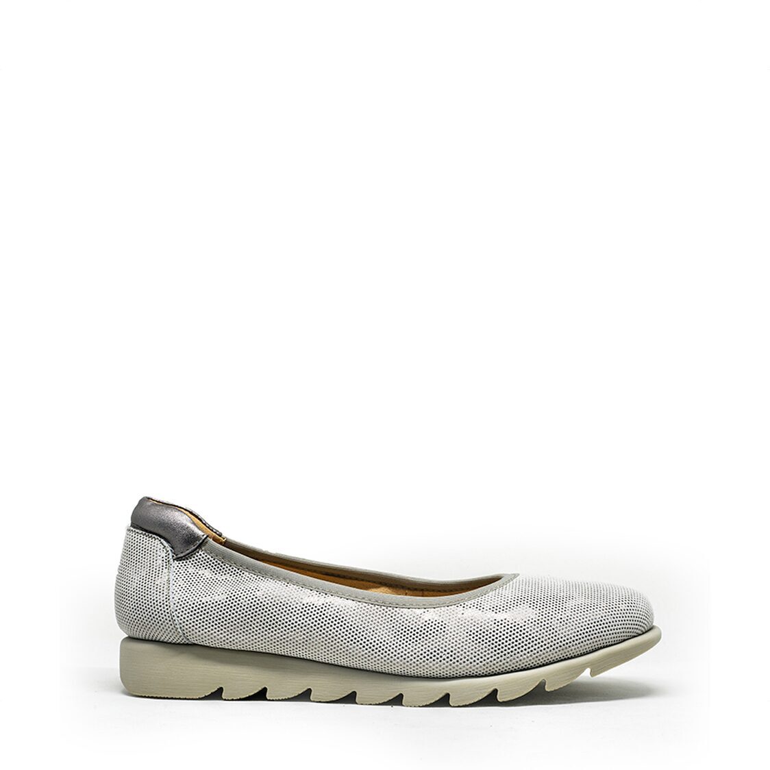 Barani Leather Pumps/Ballet Flats 8938-220 (Textured Leather) - Gunmetal