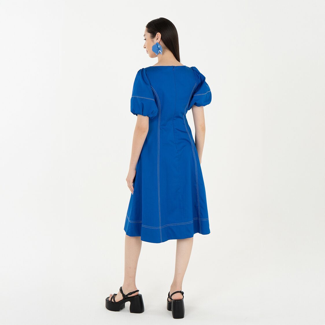 K/Woods Stain Repellent Seam Theory Dress In Blue