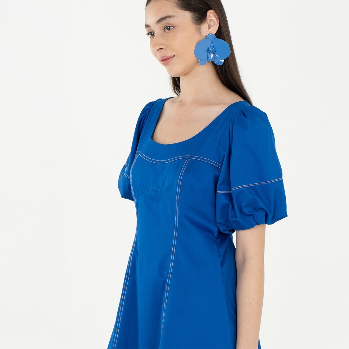 K/Woods Stain Repellent Seam Theory Dress In Blue