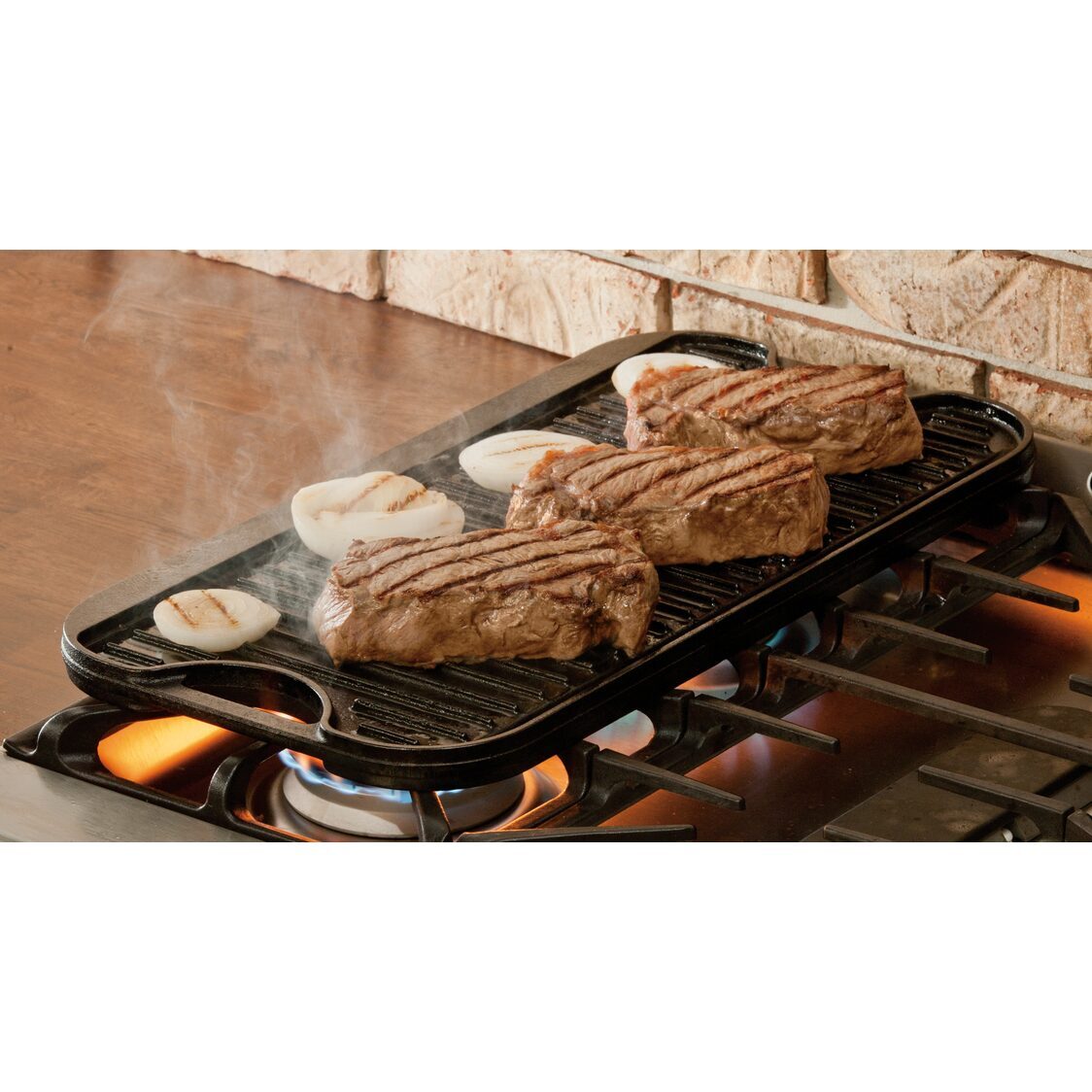 Lodge Seasoned Cast Iron Reversible Grill/Griddle 20 x 10.5 Inch (50cm x 27cm)