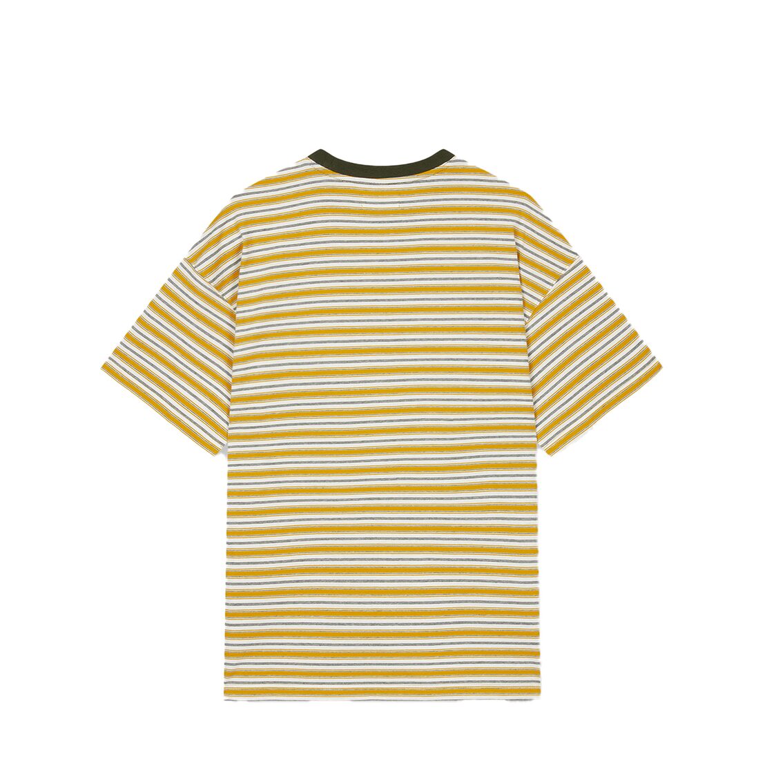 Studio Tomboy Stripe Pocket Short Sleeve T-Shirt Mustard