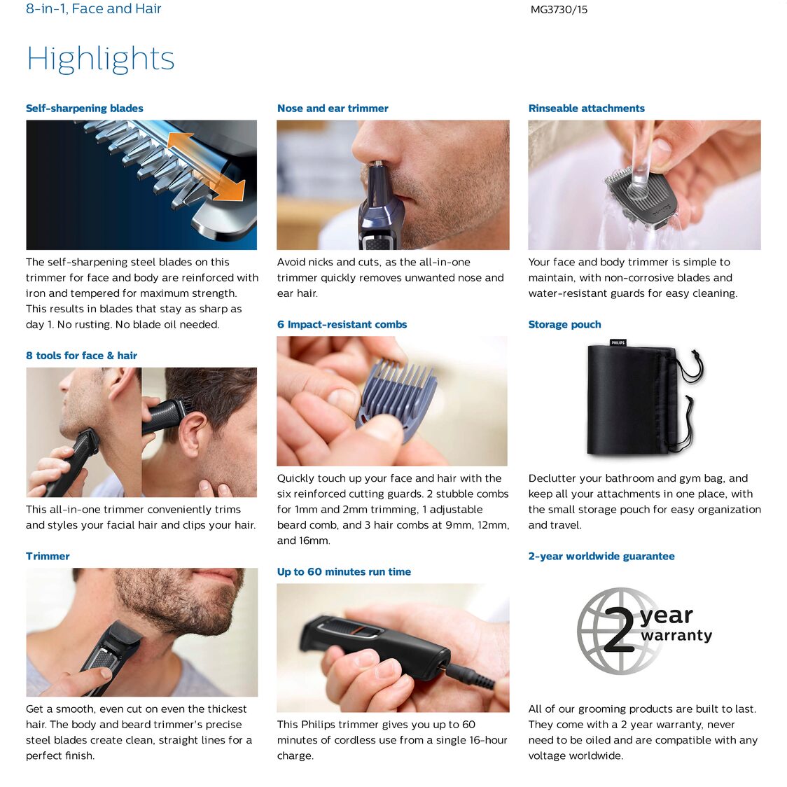 Philips Series 3000 Multigrroom - 8 in 1 (MG3730/15)