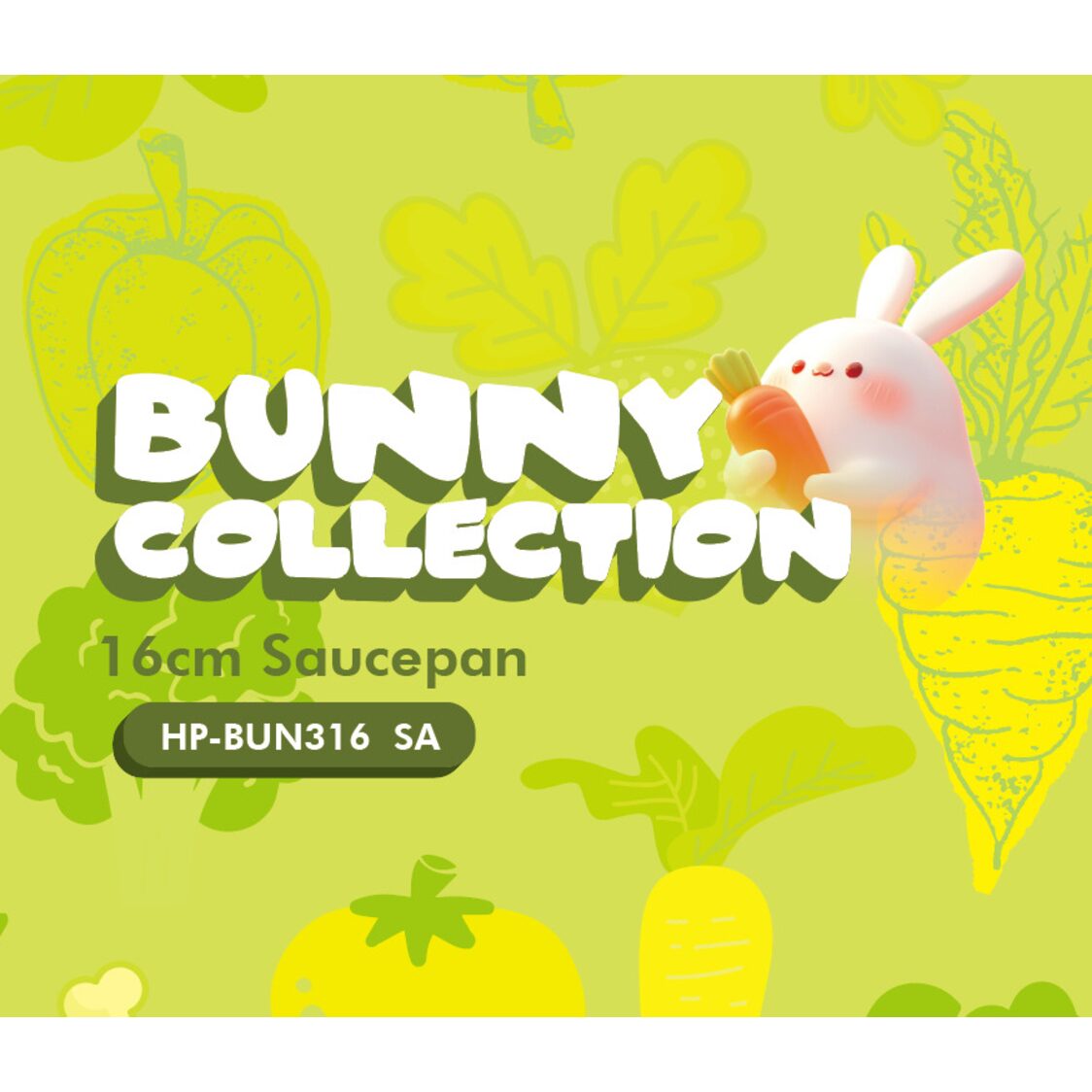 ASD Bunny Collection 24cm Induction Frying  Pan with Glass Lid (HP-BUN324FP-GL)