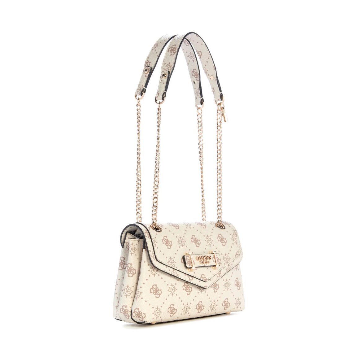Guess Silia Convertible Crossbody Flap - Vanilla Logo