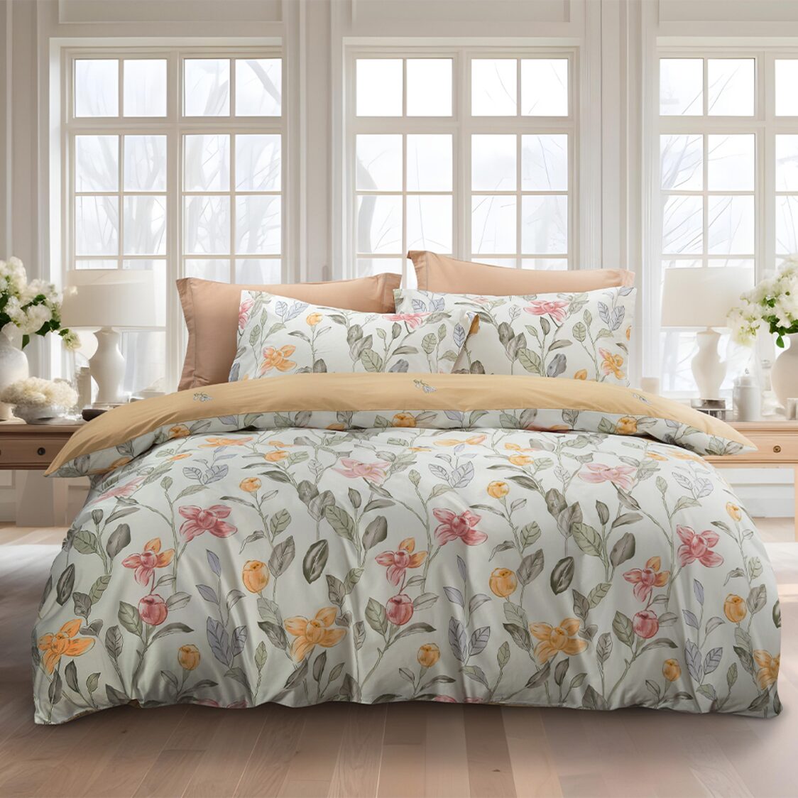 Marie Claire Lumine Printed Bed Set - Dahlia