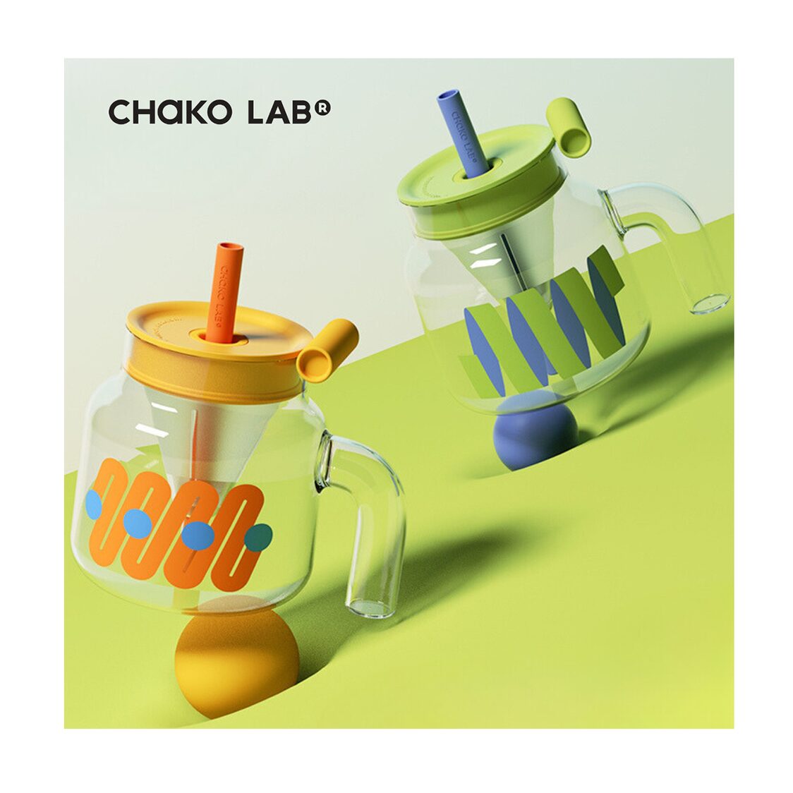 Chako Lab 1150ml Tea Separator Jar Orange Cover W Yellow Straw