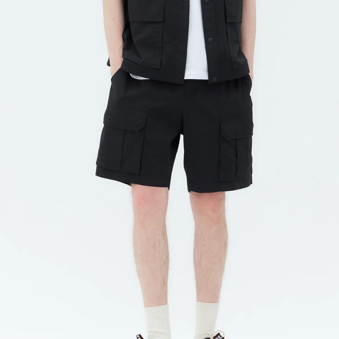 Mind Bridge Out Pocket Half Pants Black