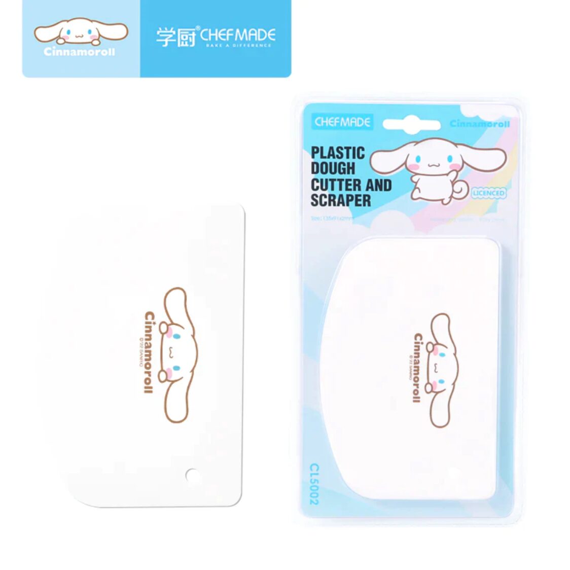 Chefmade Plastic Dough Cutter And Scraper L13.5xW9.1xH0.2cm WH Cinnamoroll (1898cm-CL5002)