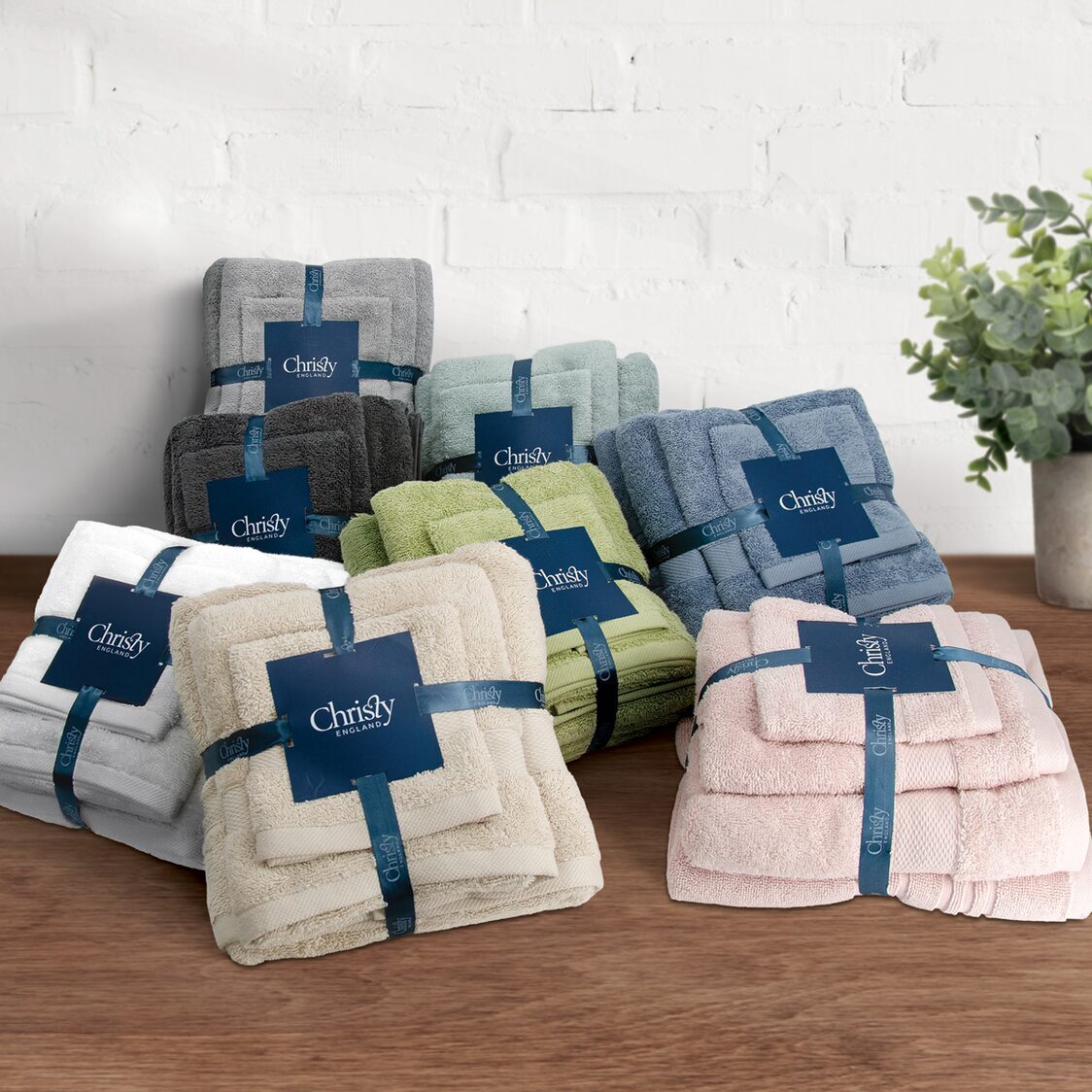 Christy 100% Combed Cotton 4pc (Face,Sports,Bath Towel & Terry Mat) Bundle Set