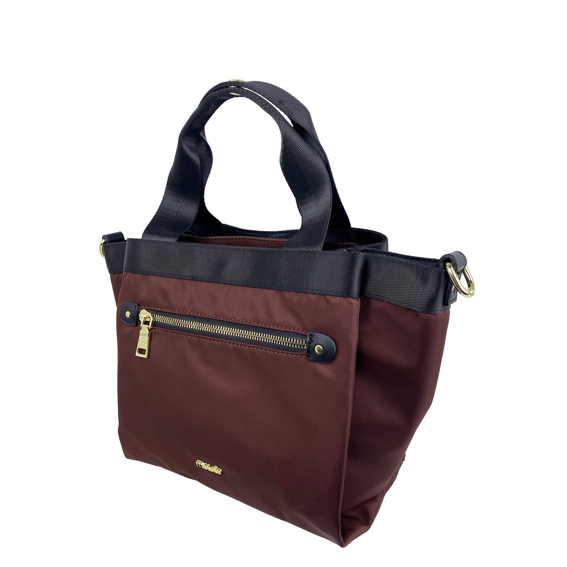 Mel&Co Nylon Satchel Top Handle With Font Zip Pocket