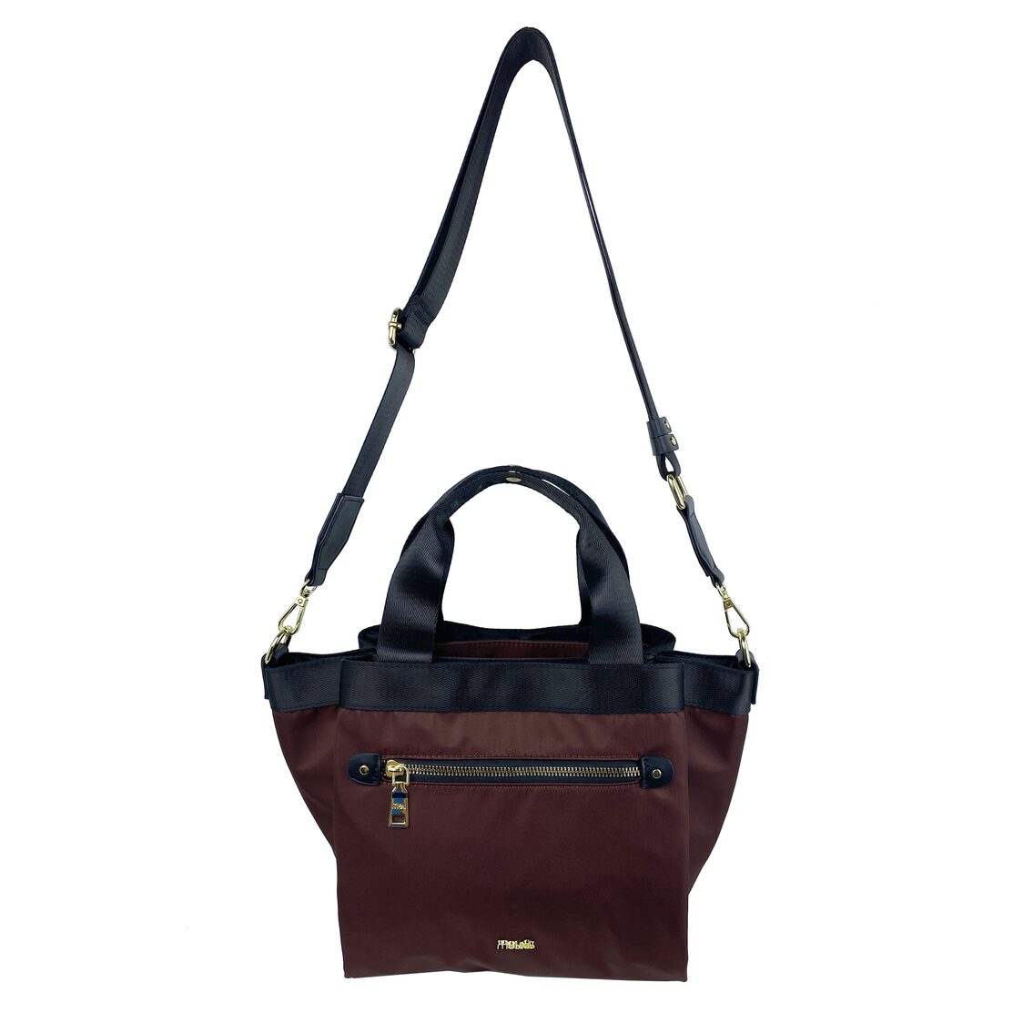 Mel&Co Nylon Satchel Top Handle With Font Zip Pocket