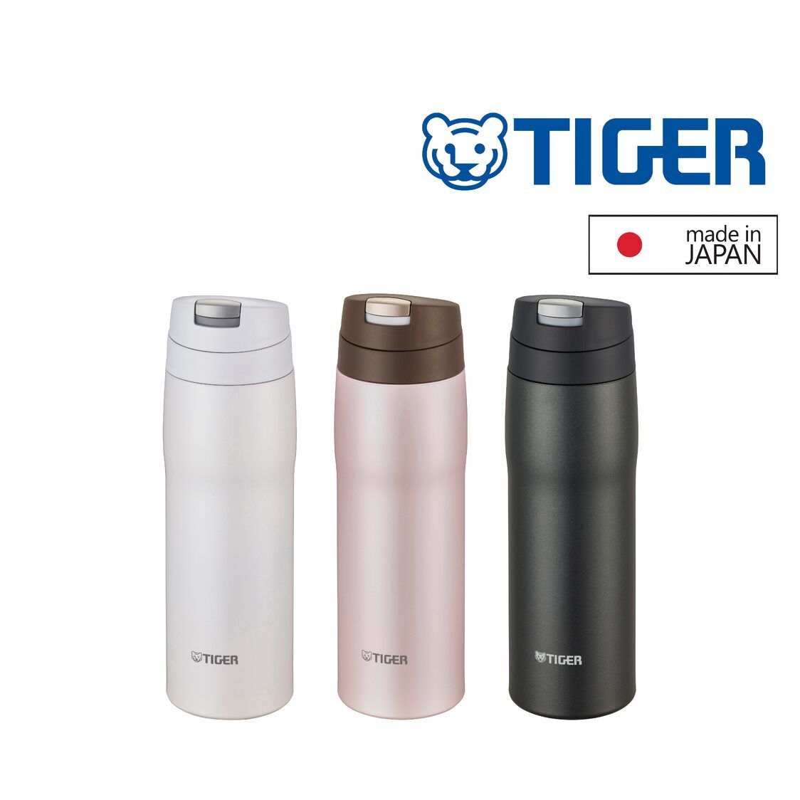 Tiger Double Stainless Steel Thermal Mug 480ml - Matte Black (MJE-A048 KM)