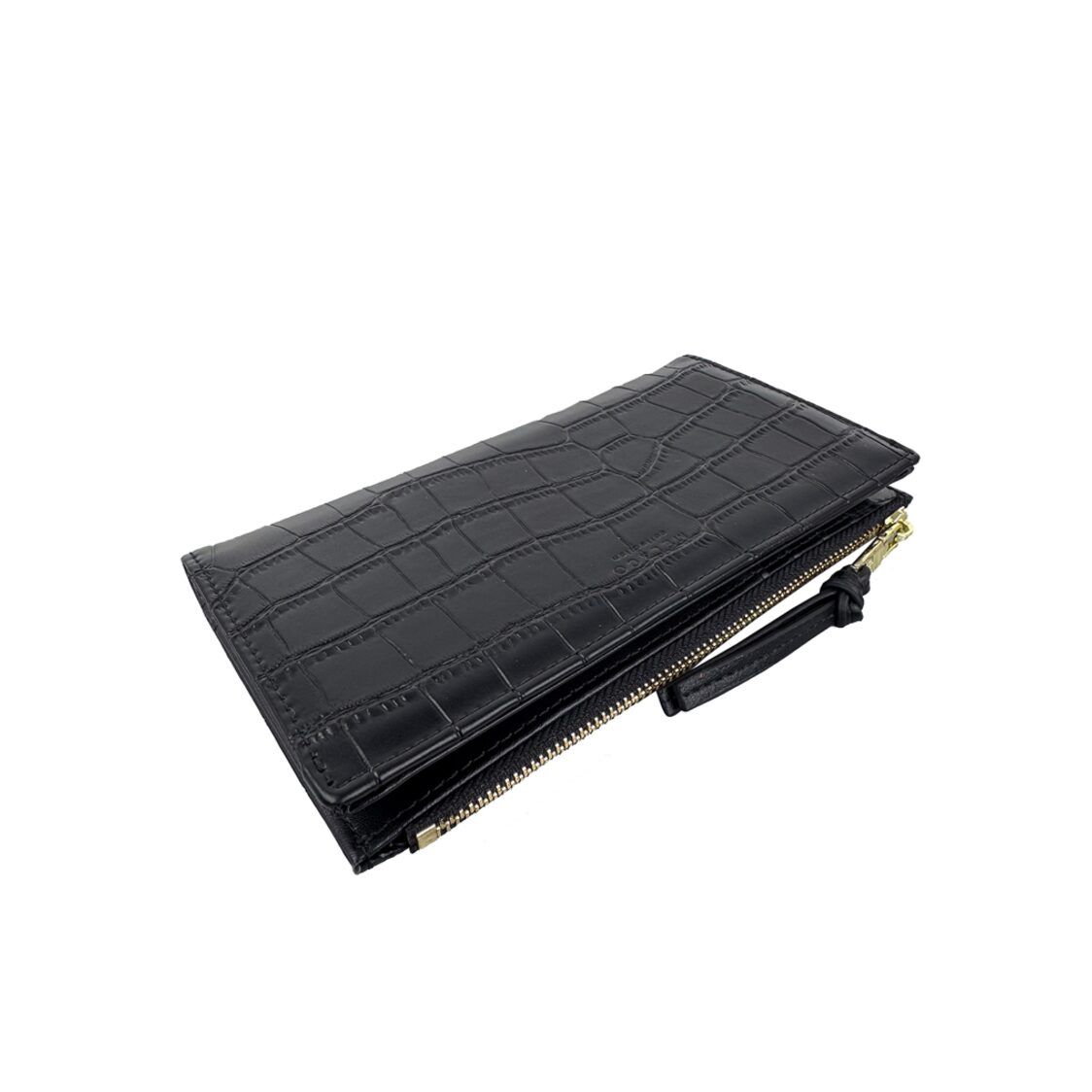 Mel&Co Croco Bi-Fold Snap Long Wallet