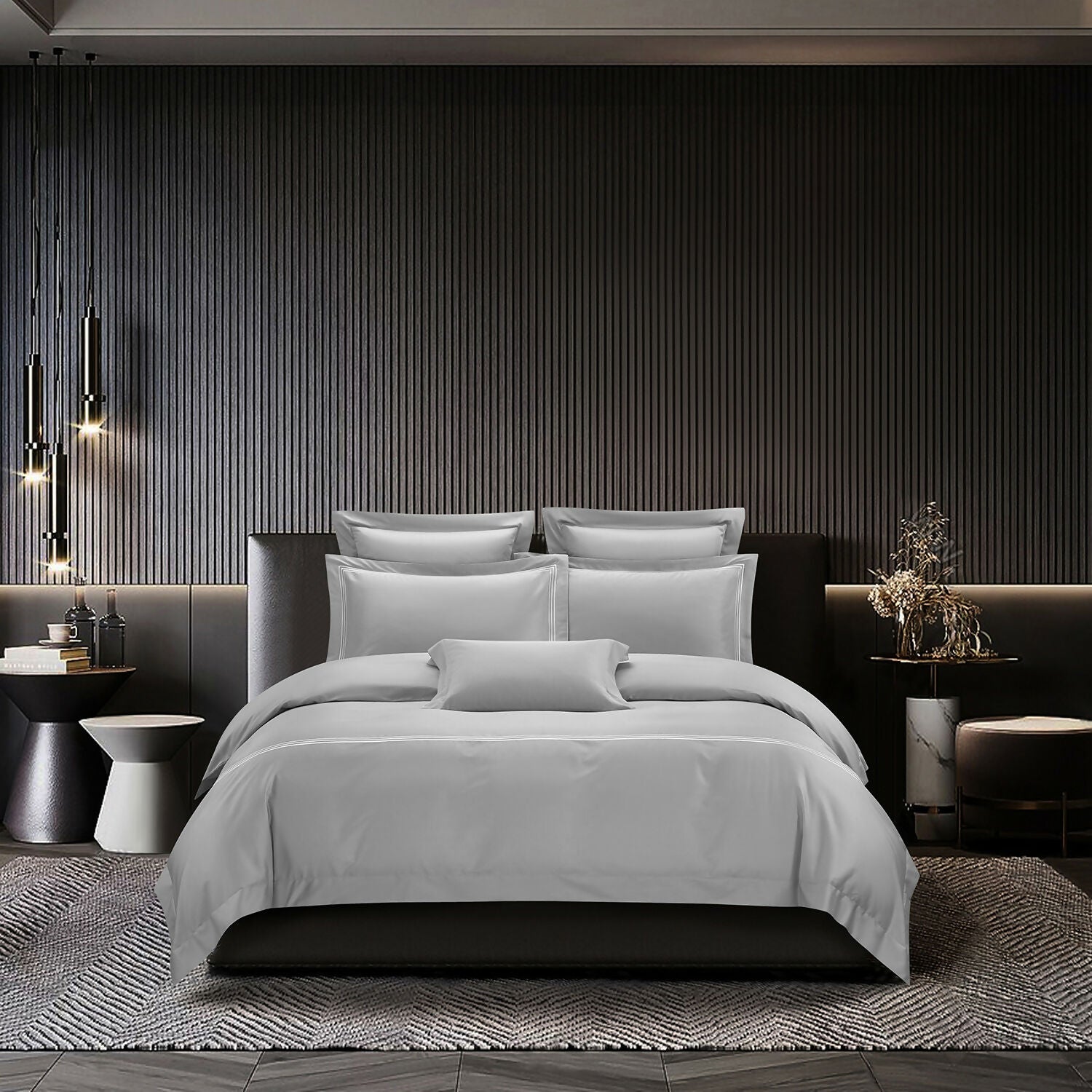 Hotel Suite Deluxe Collection Bedset - Light Silver