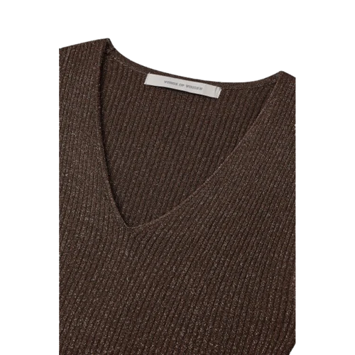 Voice Of Voices Metal V Neck Sleeveless Knit Top