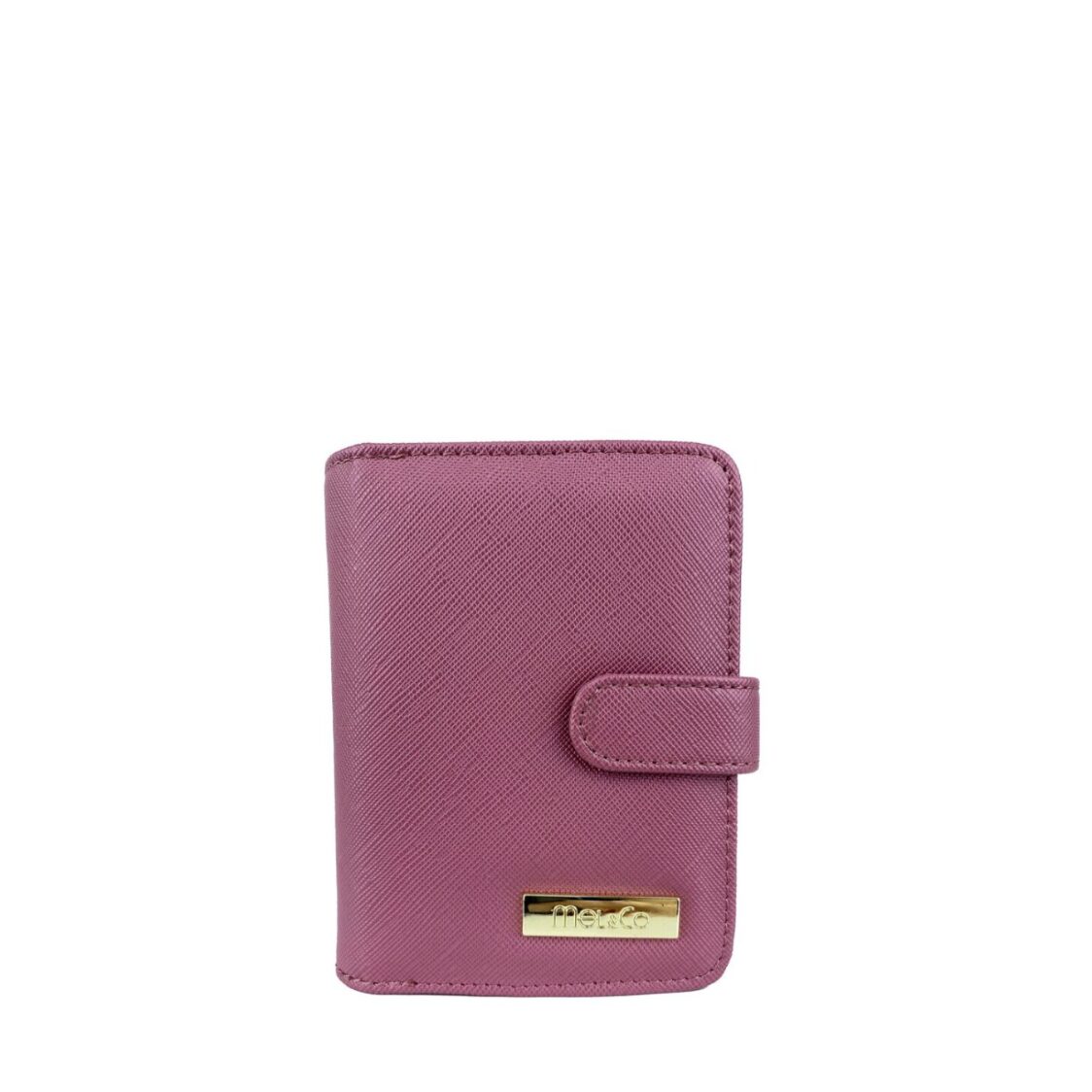 Mel&Co Saffiano Leatherette Bifold Side Zipped Compartment Wallet