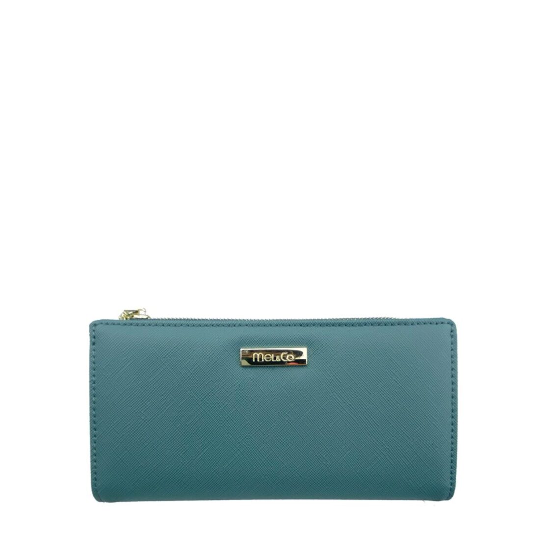 Mel&Co Saffiano Leatherette Bi-Fold Snap Long Wallet