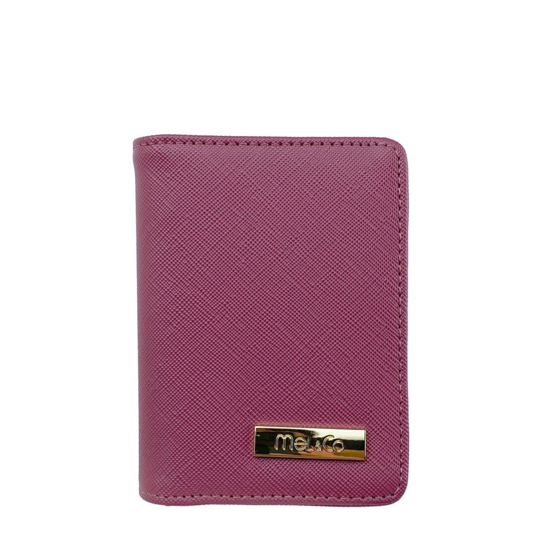 Mel&Co Saffiano Leatherette Bifold Card Holder
