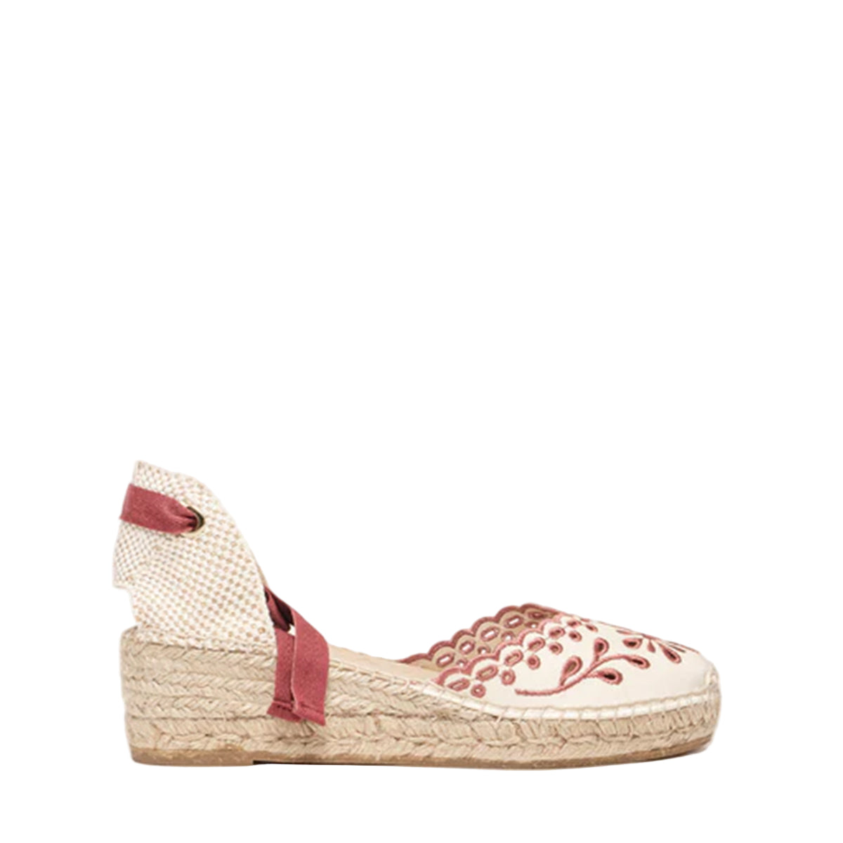 Alhamas Romero Cuna Baja Lona Bordada Wedge