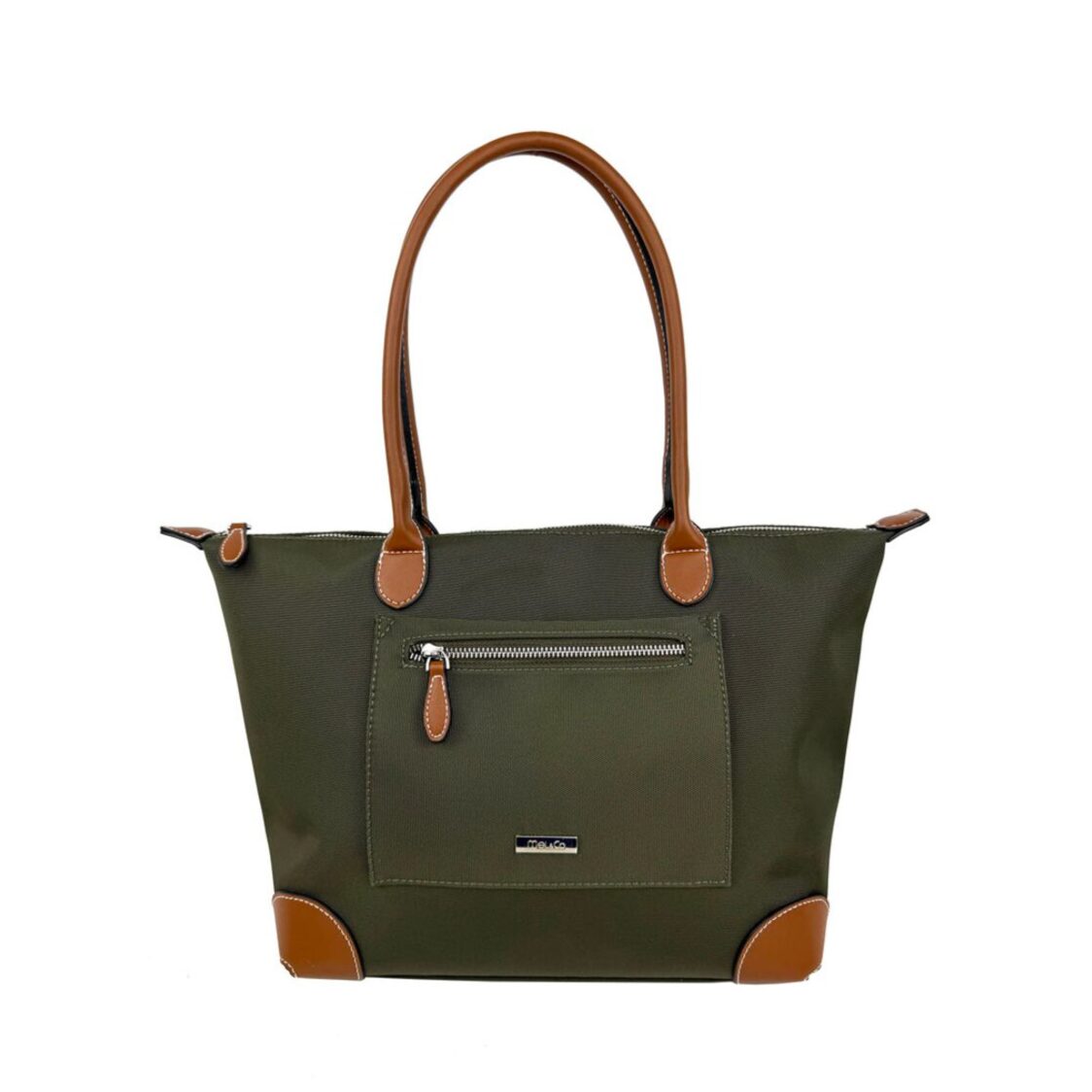 Mel&Co Nylon Canvas Tote With Zipper