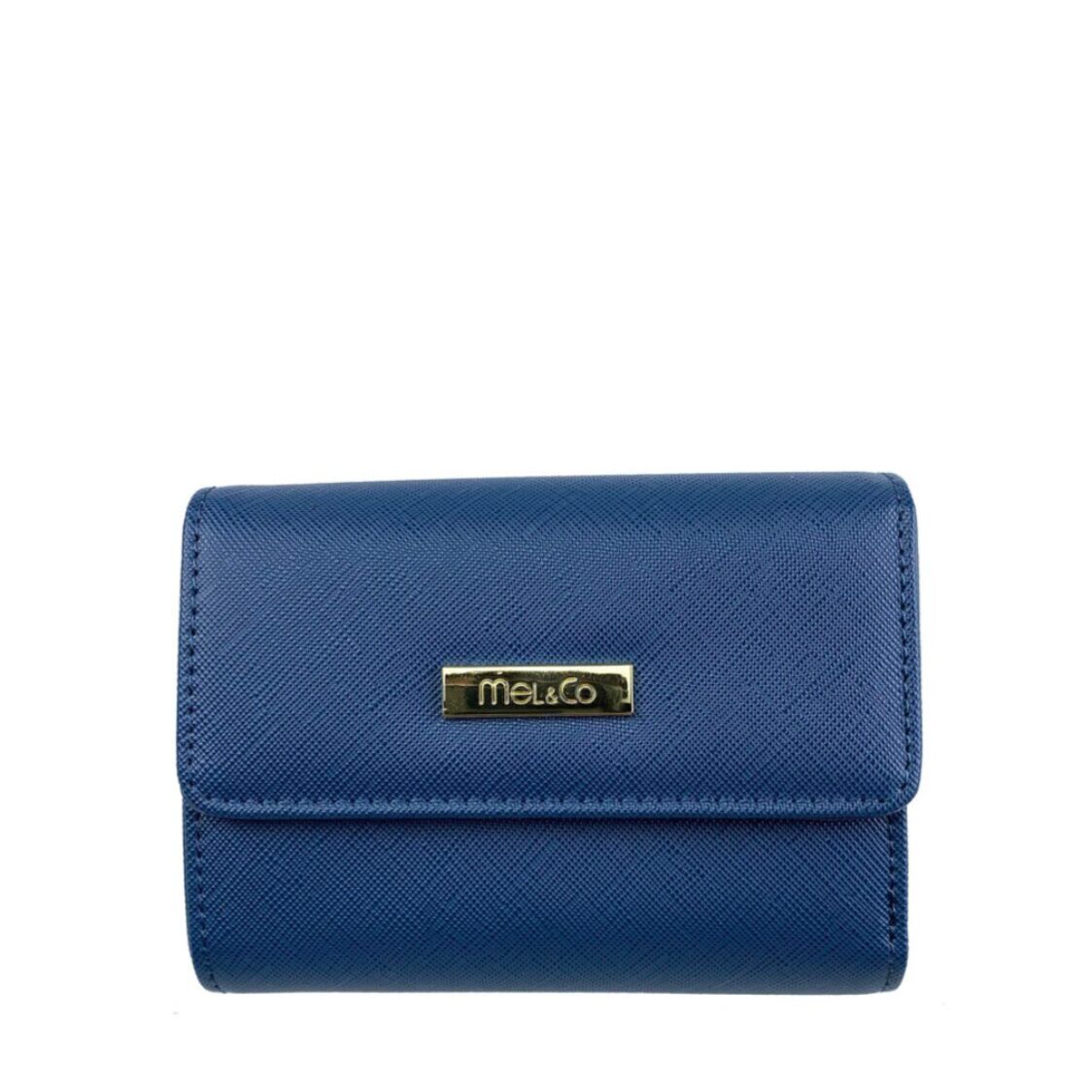 Mel&Co Saffiano Leatherette Half Flap Mid-Size Wallet