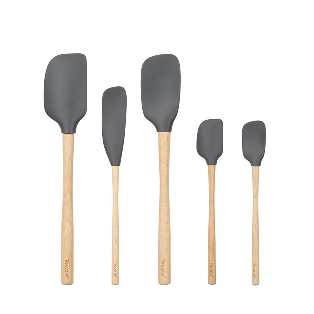 Tovolo Flex-Core Spatula Wood Handled Set S/5
