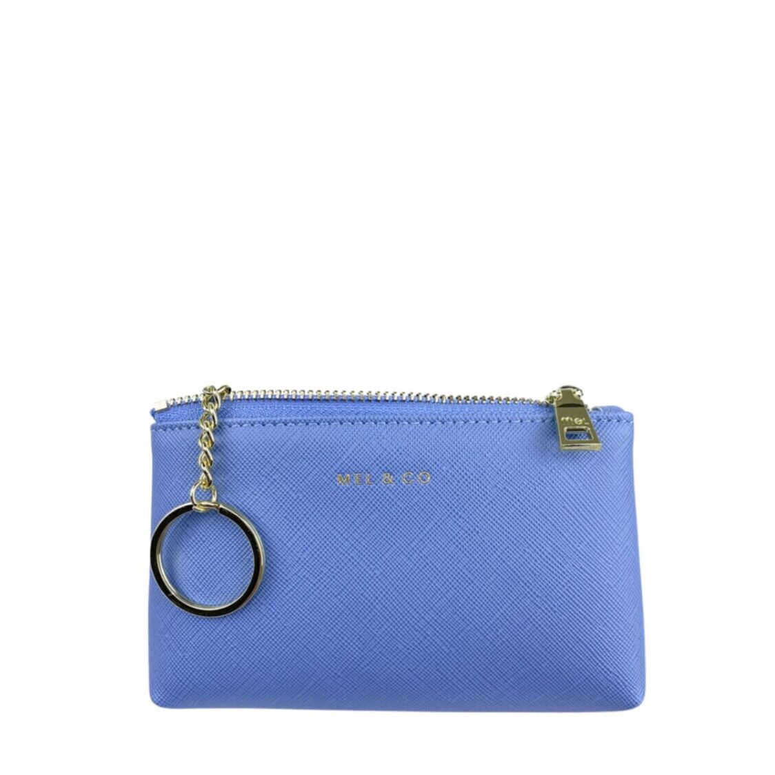 Mel&Co Saffiano-Effect Coin Pouch with Keyring