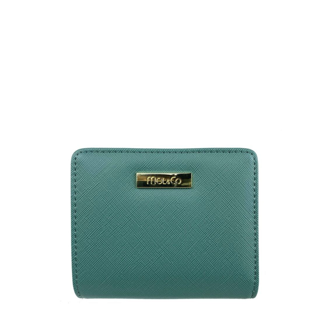 Mel&Co Saffiano Leatherette Snap Wallet With Zip-Around Compartment