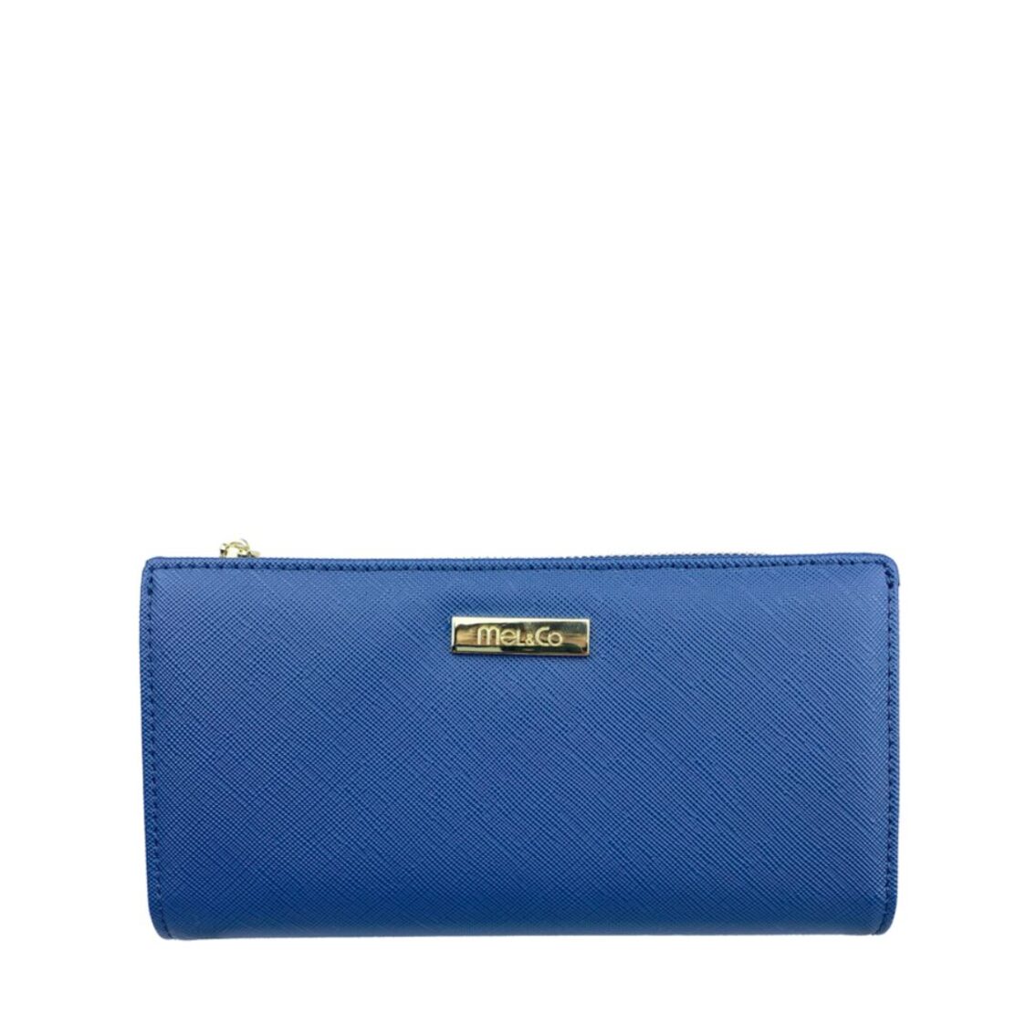 Mel&Co Saffiano Leatherette Bi-Fold Snap Long Wallet