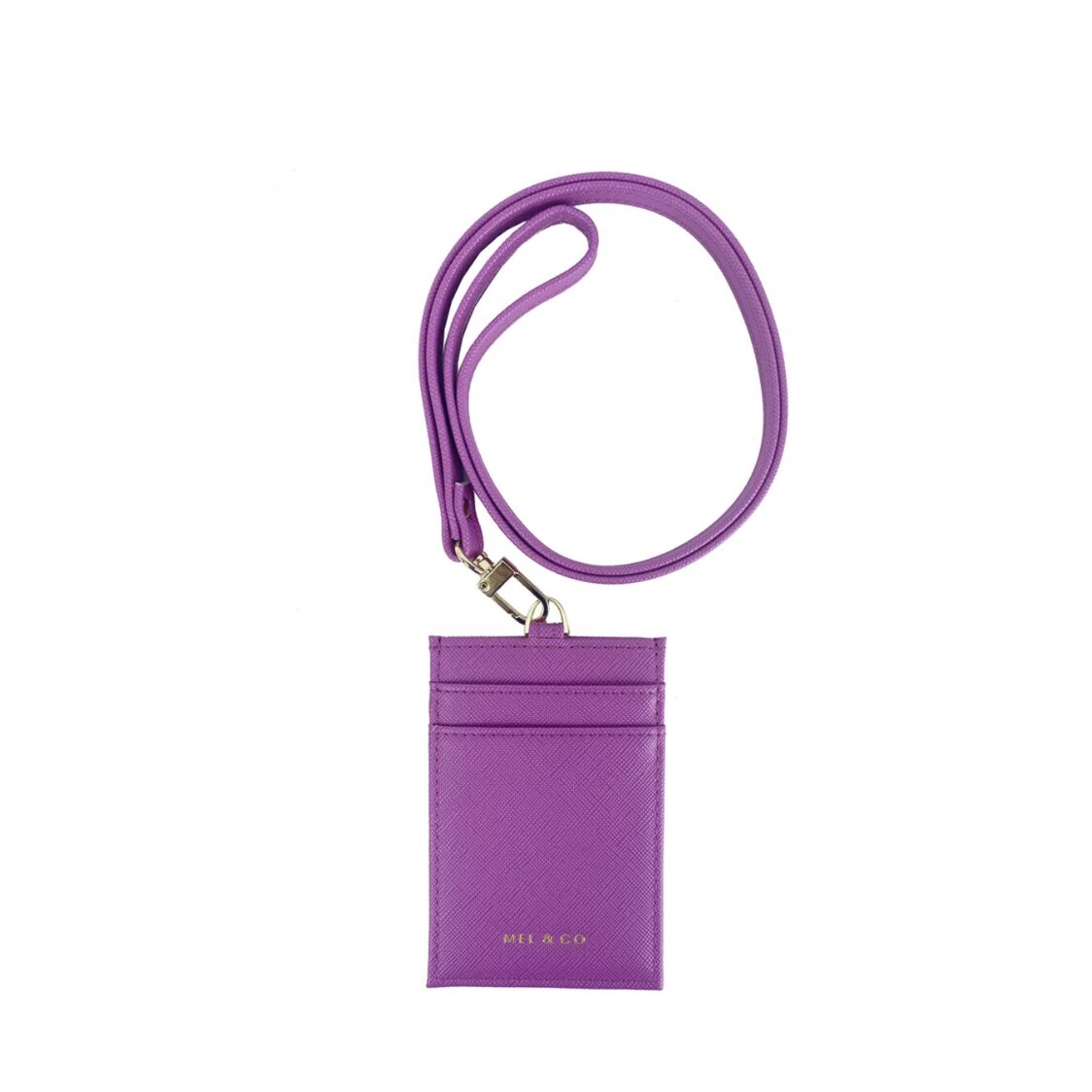 Mel&Co Saffiano-Effect Basic Lanyard Card Holder