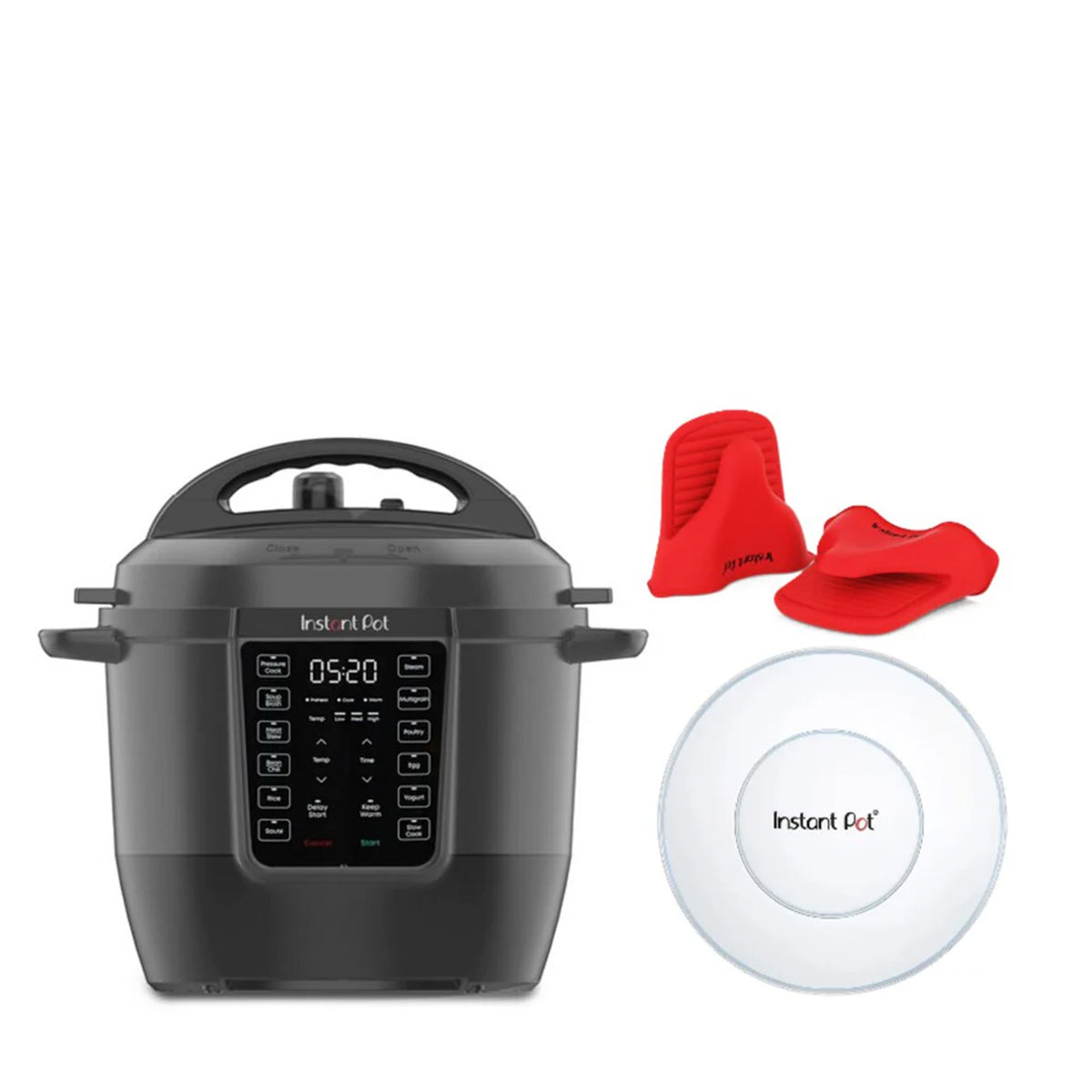 Instant Pot Rio 7 in 1 Multi-functional Smart Cooker 5.7L RIO60BK - Black With Plastic Lid & Mini Mitts