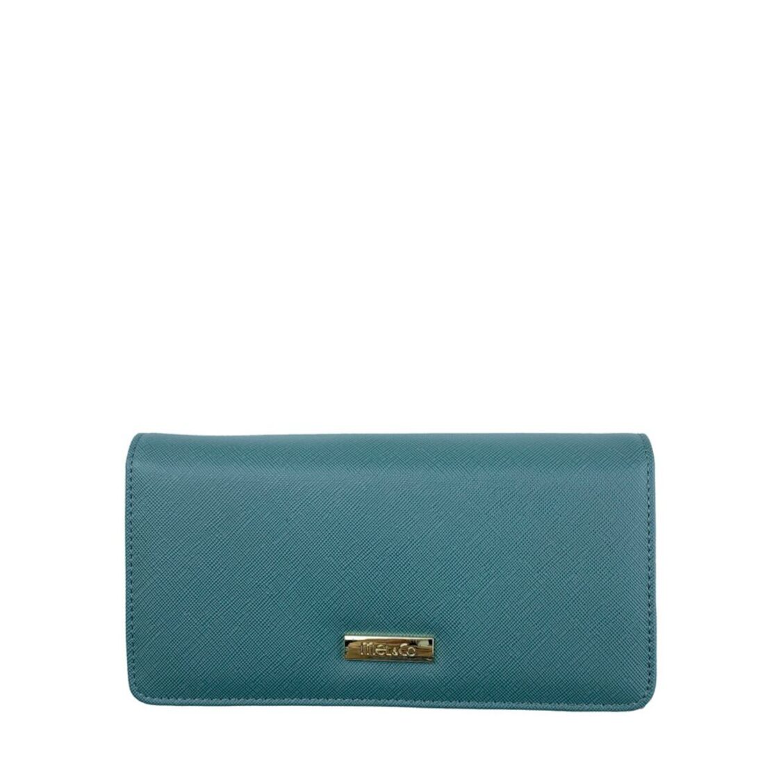 Mel&Co Saffiano Leatherette Tri-Fold Flap Large Wallet