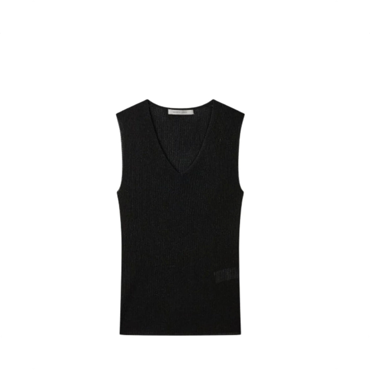 Voice Of Voices Metal V Neck Sleeveless Knit Top