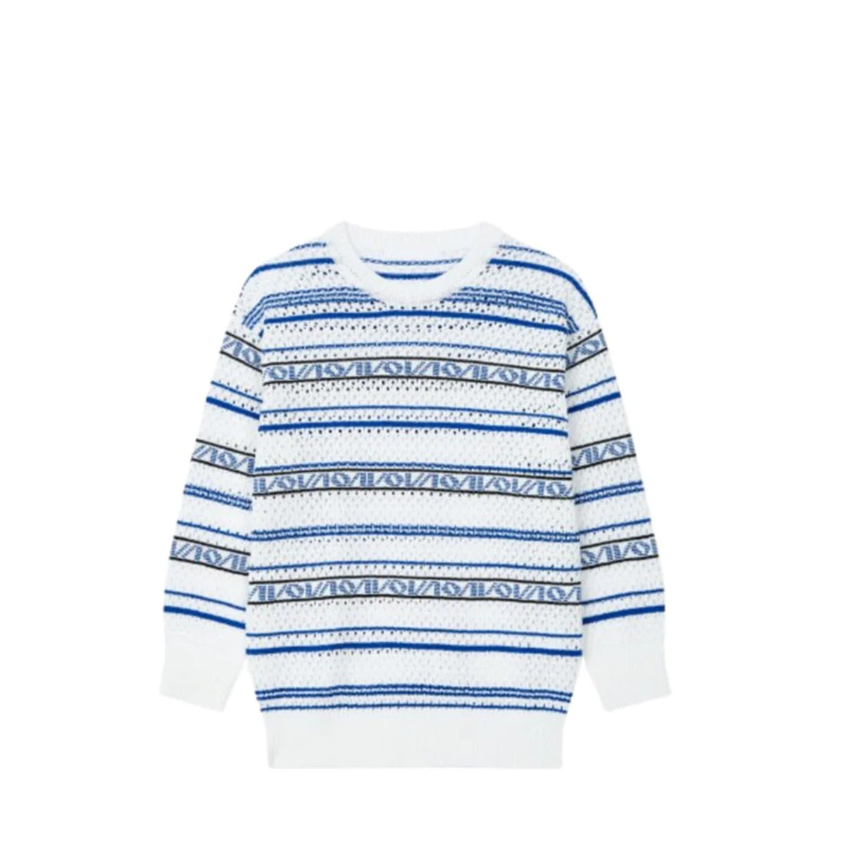 Voice Of Voices Logo Pattern Long Sleeve Knit Blue