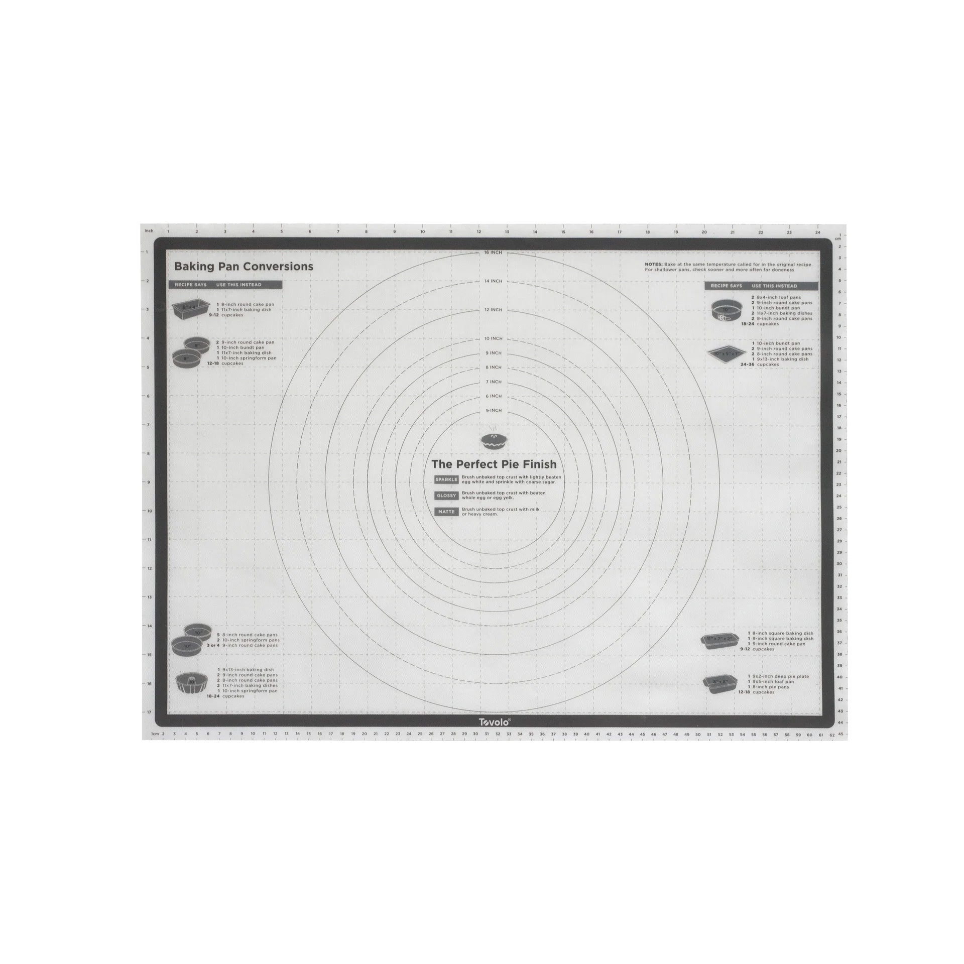 Tovolo TrueBake 25" x 18" Pastry Mat Charcoal