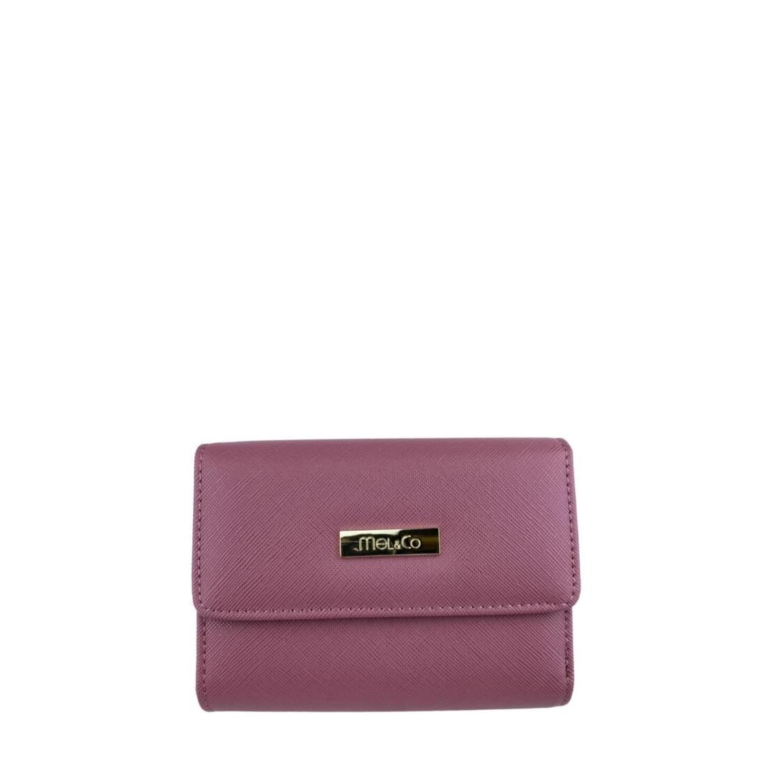 Mel&Co Saffiano Leatherette Half Flap Mid-Size Wallet