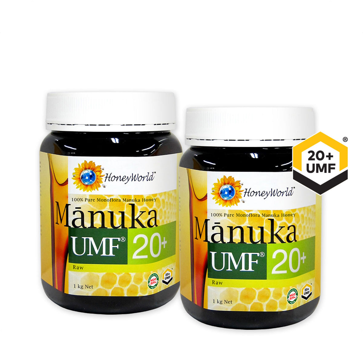 HoneyWorld®Manuka UMF™ 20+ 1kg (2 Bottles)