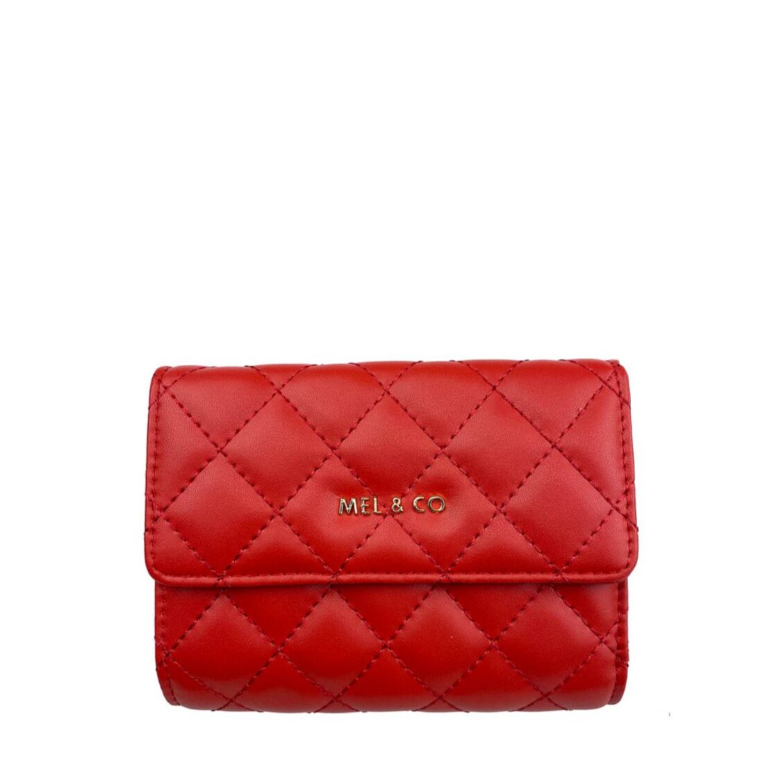 Mel&Co Quilted Half Flap Mid-Size Wallet