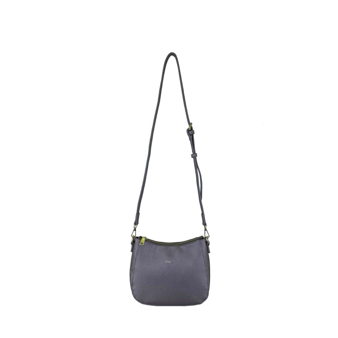 Mel&Co Saffiano-Effect Curve Top Sling Bag