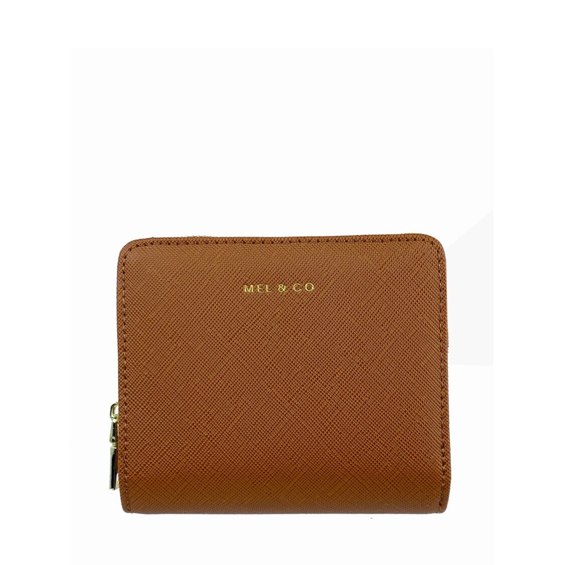 Mel&Co Saffiano-Effect Snap Wallet With Zip-Around Compartment