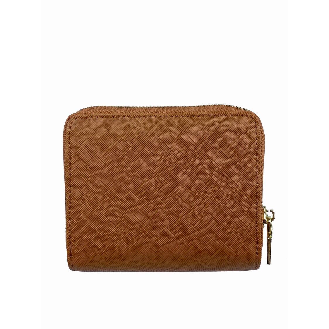 Mel&Co Saffiano-Effect Snap Wallet With Zip-Around Compartment