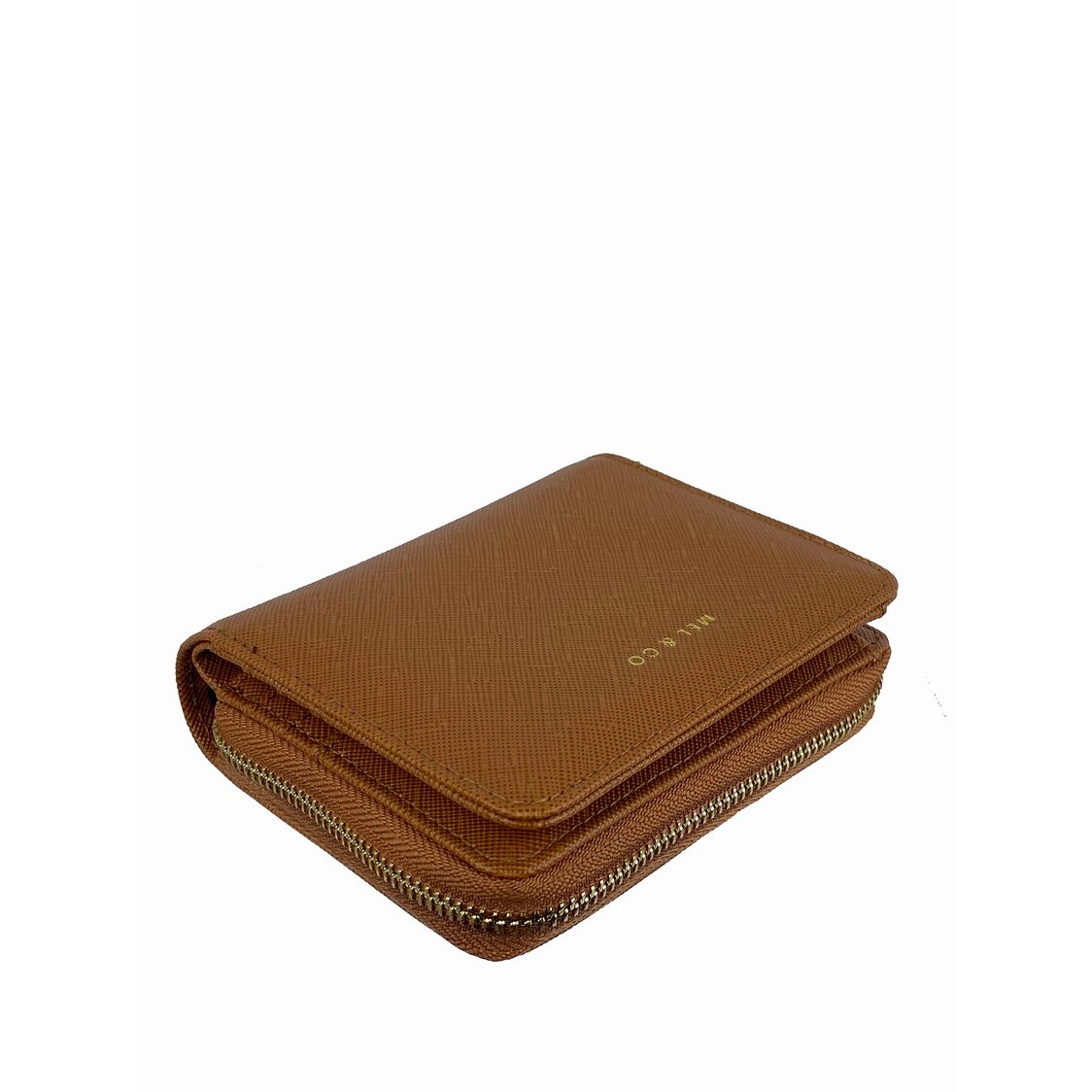 Mel&Co Saffiano-Effect Snap Wallet With Zip-Around Compartment