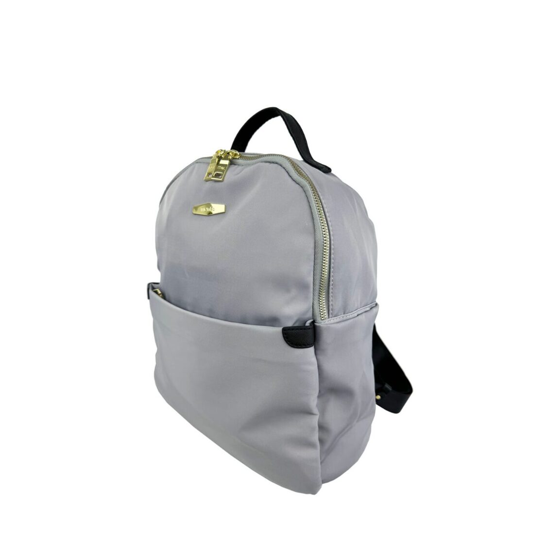 Mel&Co Basic Nylon Round Top Backpack Grey